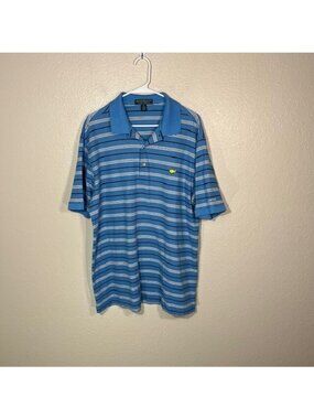 Masters Collection Golf Polo Mens XL Shirt Pima Cotton Mercerized Striped Logo